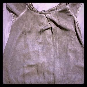 Gray silk top